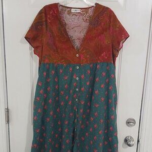 Natural Life Womens Floral 2 Tone Dress Size XL